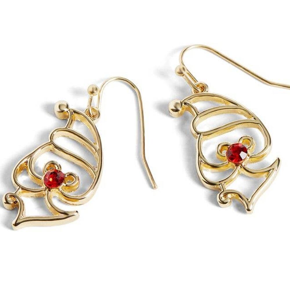 Santa Gnome Gold Christmas Earrings